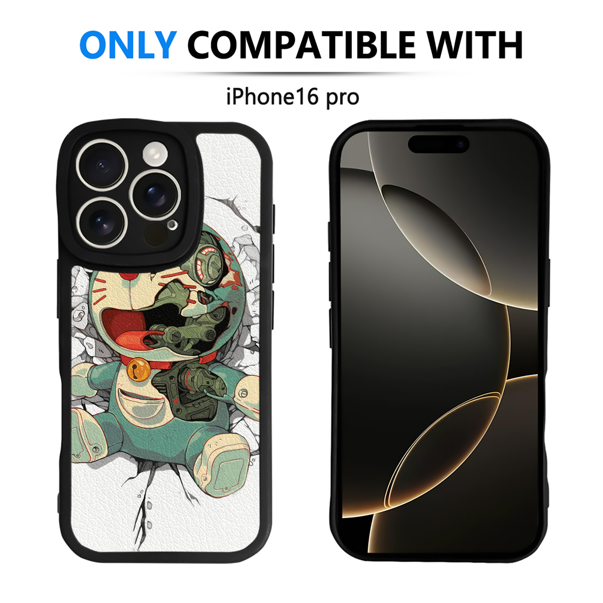 （画像用） ドラえもん Doraemon 【iPhone 16シリーズ対応】シリコンスマホケース（レザー調） 材質：シリコン